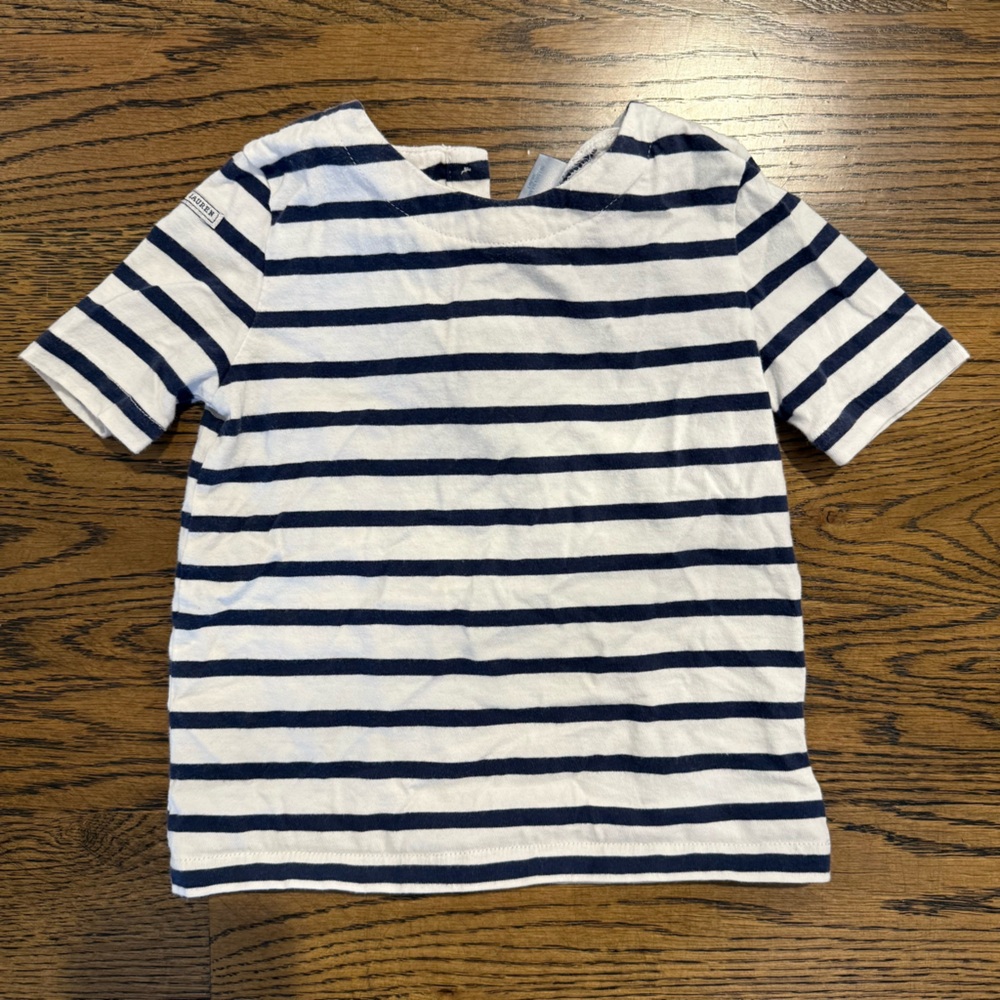 Ralph Lauren Blue and White Striped Short Sleeve Tee
